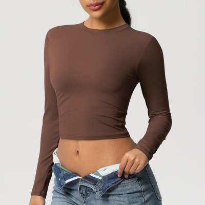 Sports T-shirt Quick-drying Breathable Long-sleeve Yoga Suit 7089
