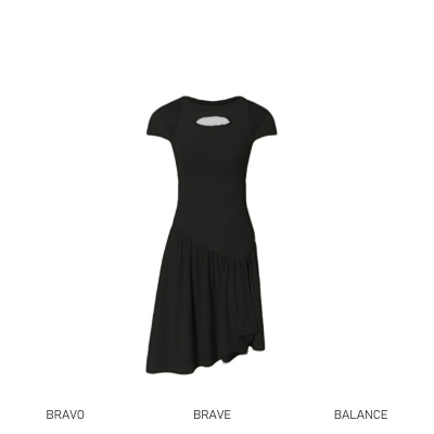 Crewneck Sleeveless Pleated Tennis Dress Breathable for Fitness SKL-FNK25110