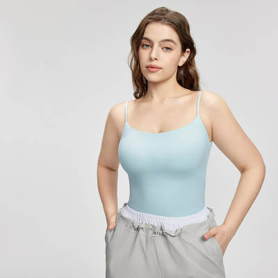 Plus-Size Padded Thin-Strap Fitness Top for Full-Busted Women  DWC215433 