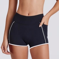 Casual Slim-Fit Color-Block Striped Yoga Shorts SKL-QY-K4598