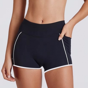 Casual Slim-Fit Color-Block Striped Yoga Shorts SKL-QY-K4598