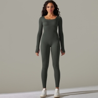 Long-sleeve One-piece Suit Breathable Quick-drying One-piece Jumpsuit  6653
